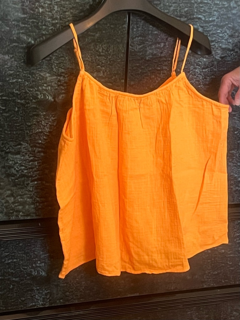 H&M Orange Lightweight Spaghetti-Strap Flowy Camisole- 100% Cotton